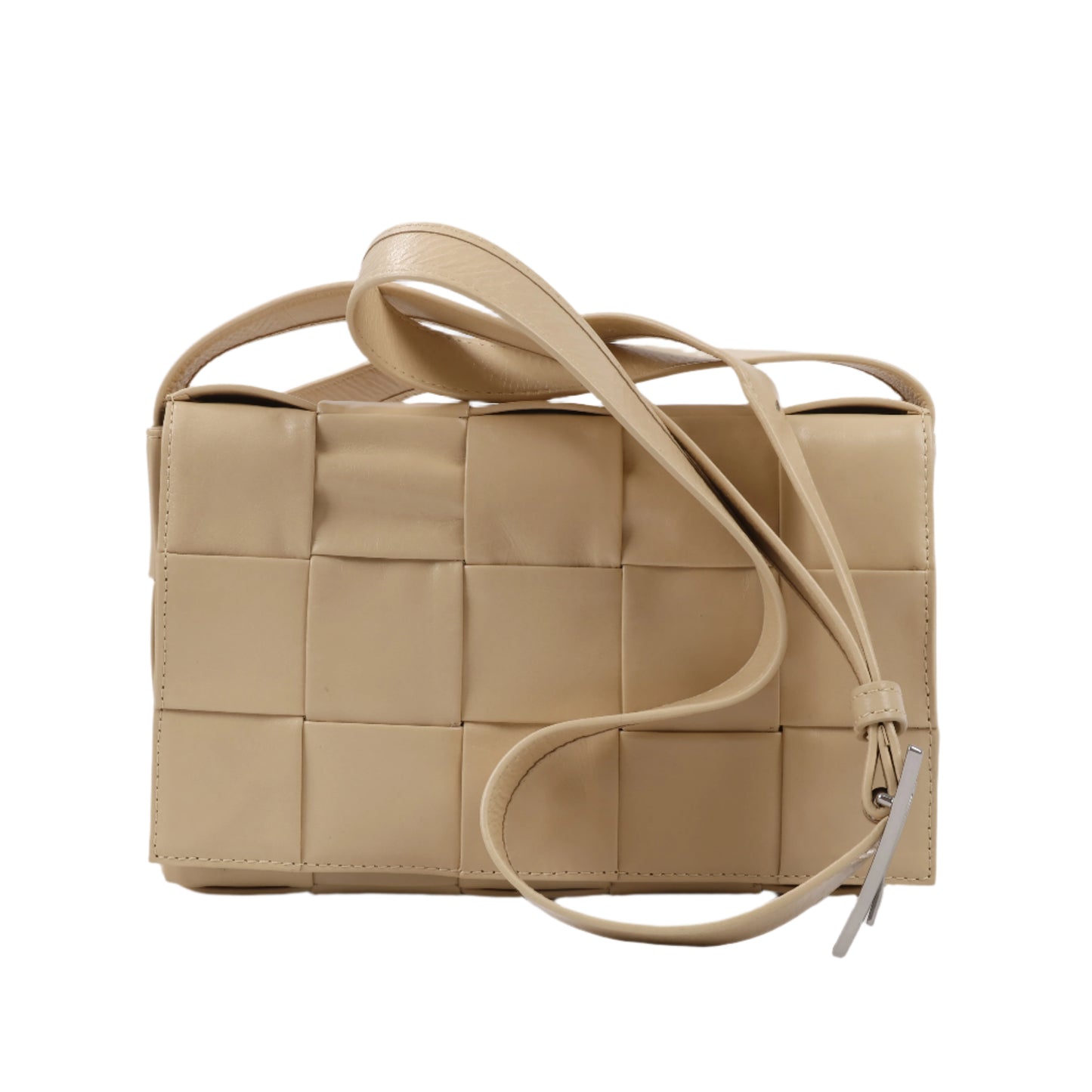 Bottega Veneta Maxi Intrecciato Cassette Leather Shoulder Bag in Beige