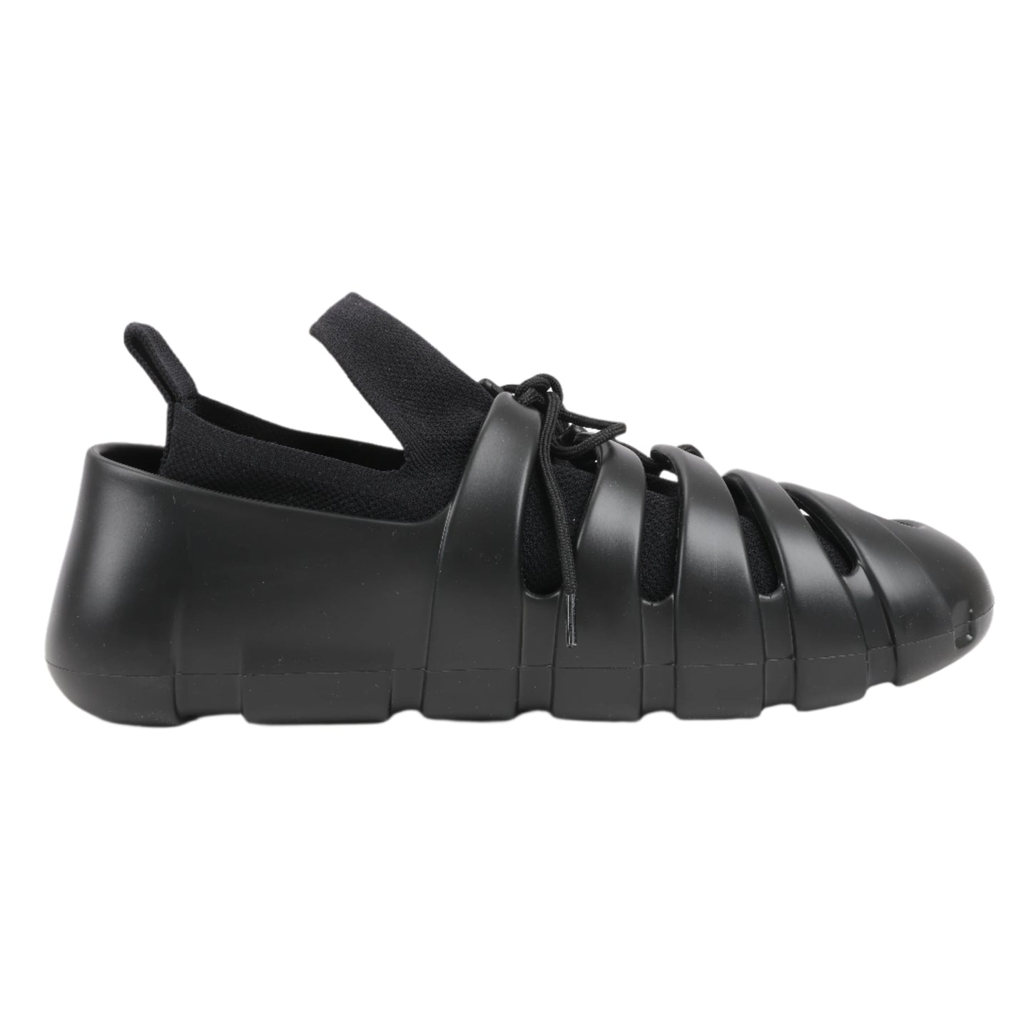 Baskets Bottega Veneta Trails Knit x Rubber noires, pointure 42