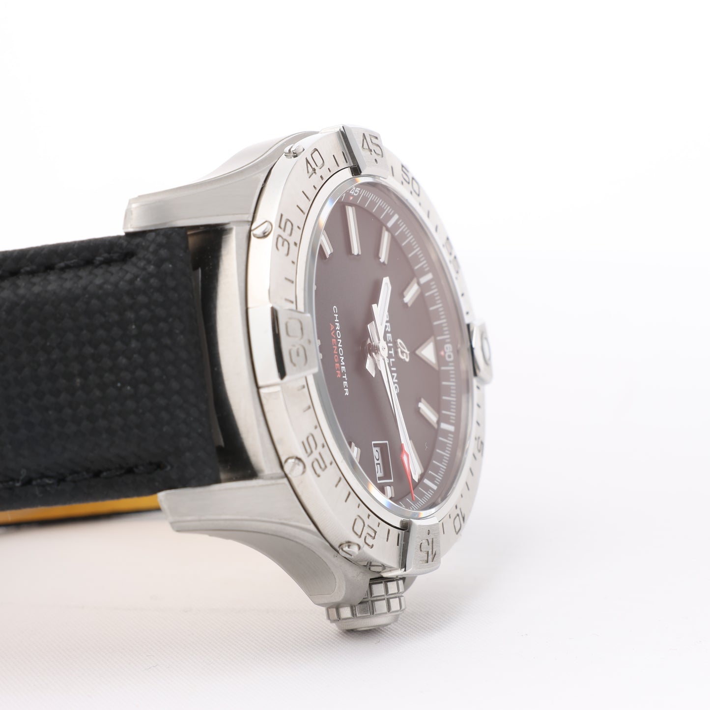 Montre Breitling Avenger A17328 6752184 SS et cuir AT cadran noir