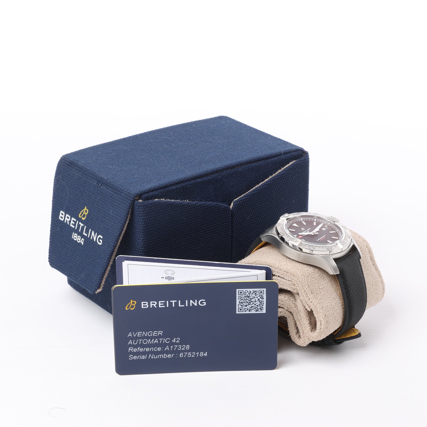 Montre Breitling Avenger A17328 6752184 SS et cuir AT cadran noir