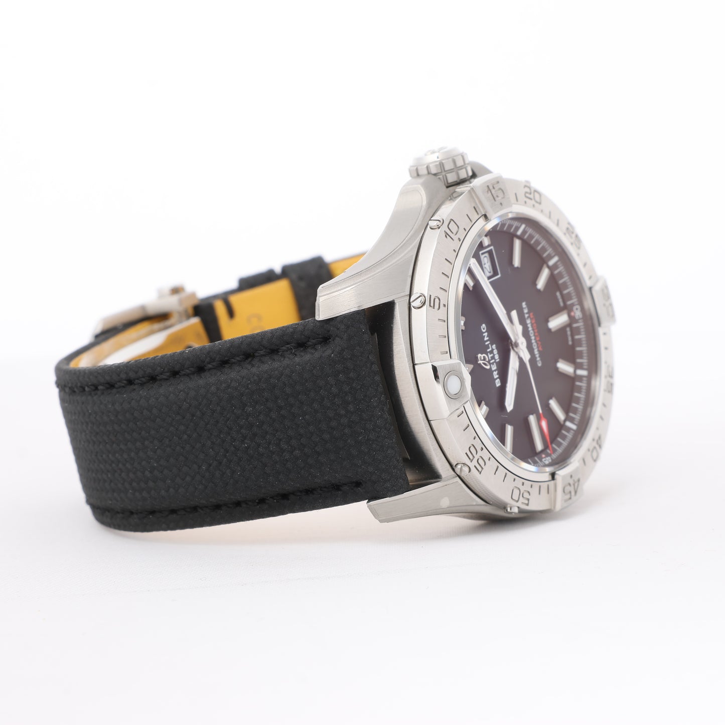 Montre Breitling Avenger A17328 6752184 SS et cuir AT cadran noir