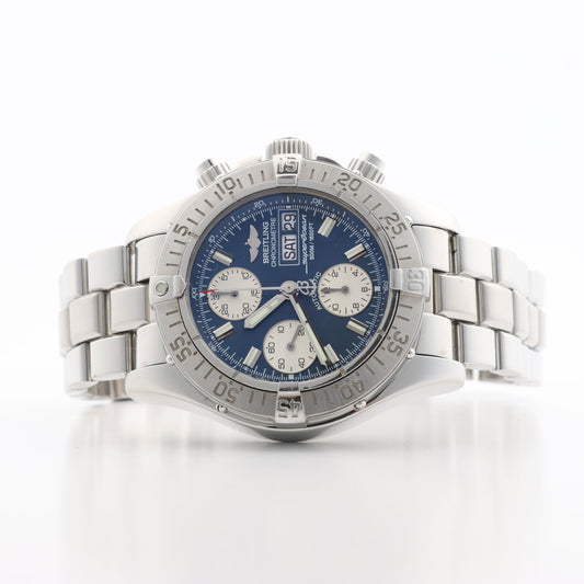 Breitling Superocean A13340 2011322 SS AT Uhr mit blauem Zifferblatt