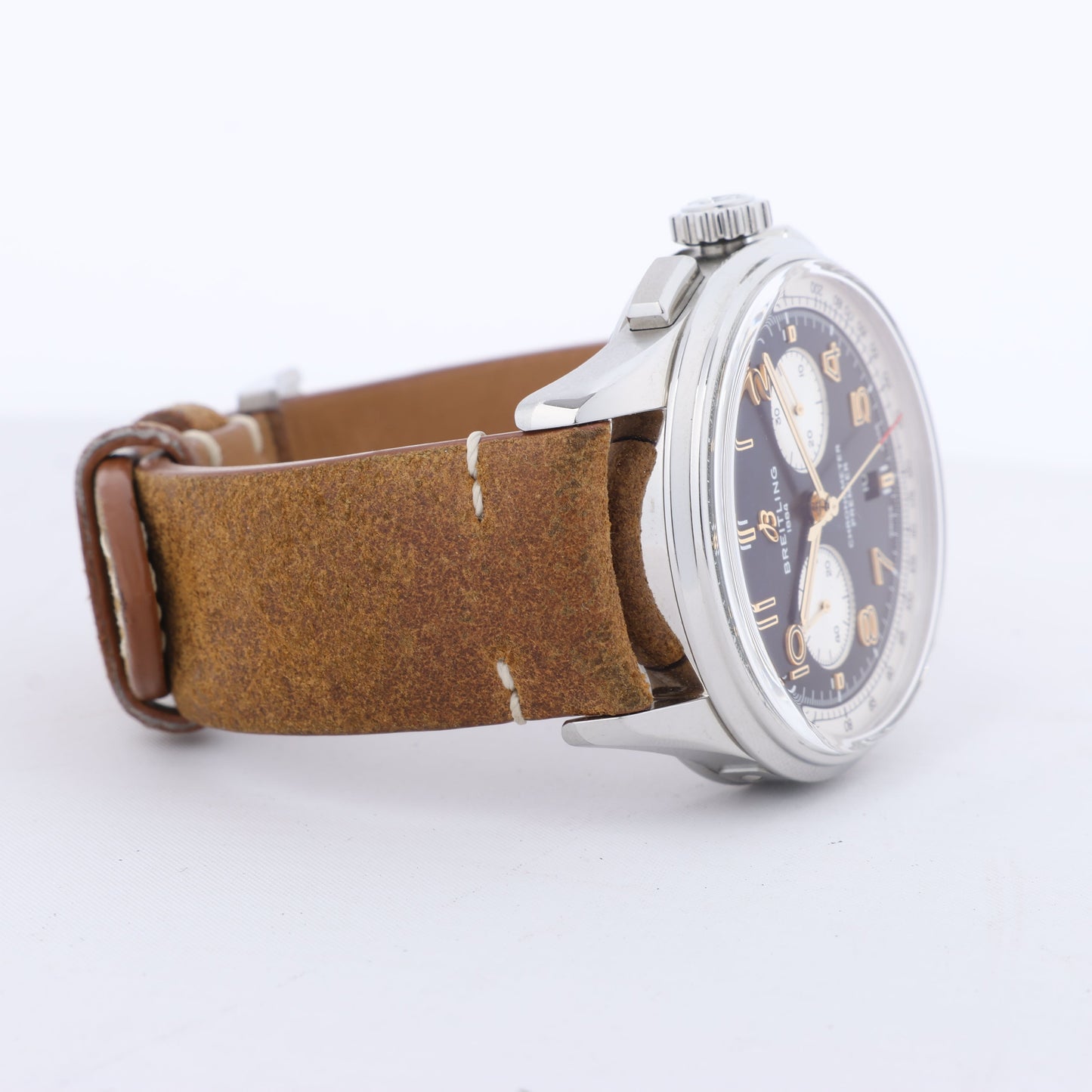 Breitling Premier B01 Chronograph 42 AB0118A21B1X2 3286079 SS & Leather AT Black Dial Watch