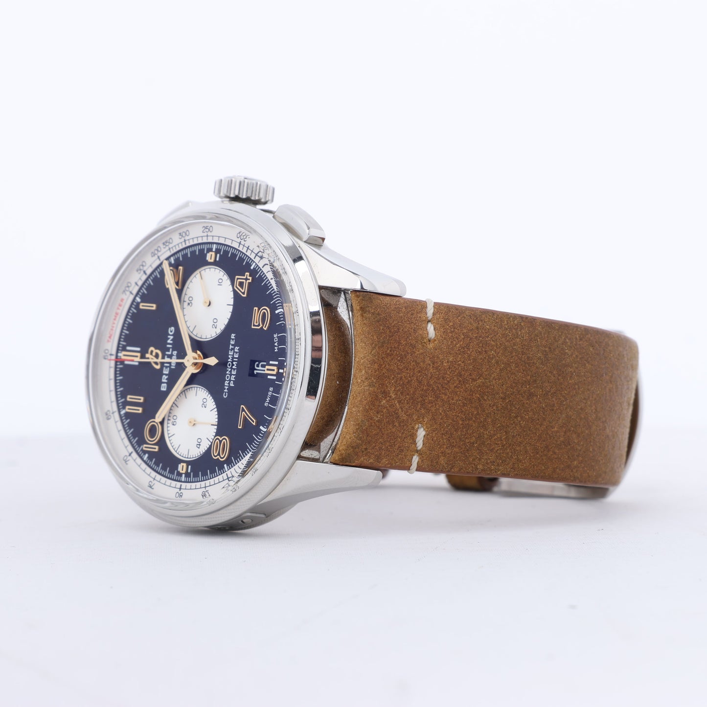 Breitling Premier B01 Chronograph 42 AB0118A21B1X2 3286079 SS & Leather AT Black Dial Watch