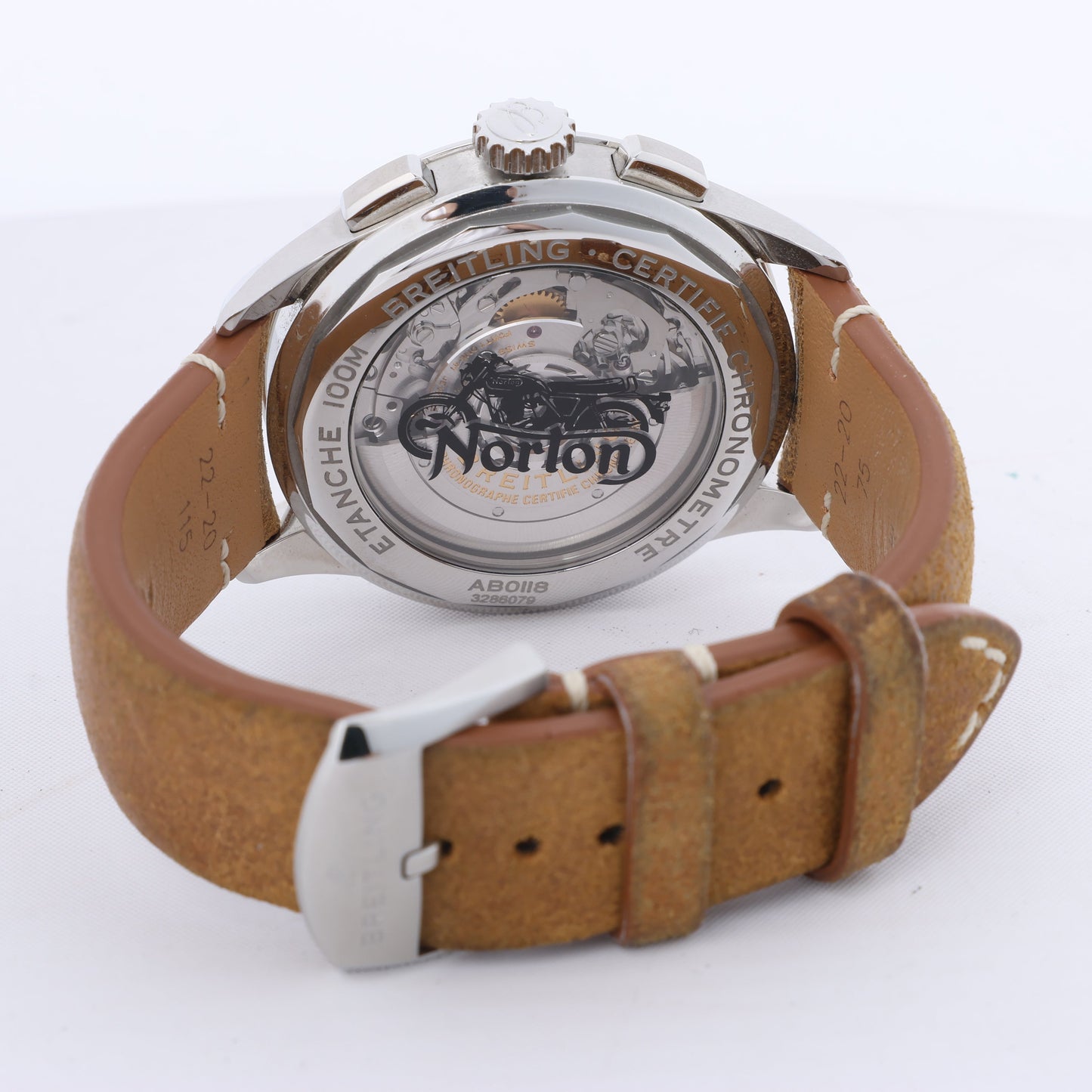 Breitling Premier B01 Chronograph 42 AB0118A21B1X2 3286079 SS & Leather AT Black Dial Watch