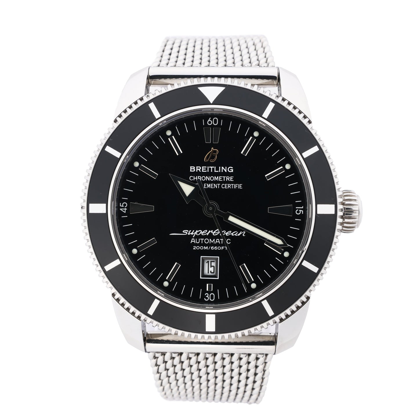 Breitling Superocean A172B680CA 1097540 SS AT Black Dial Watch