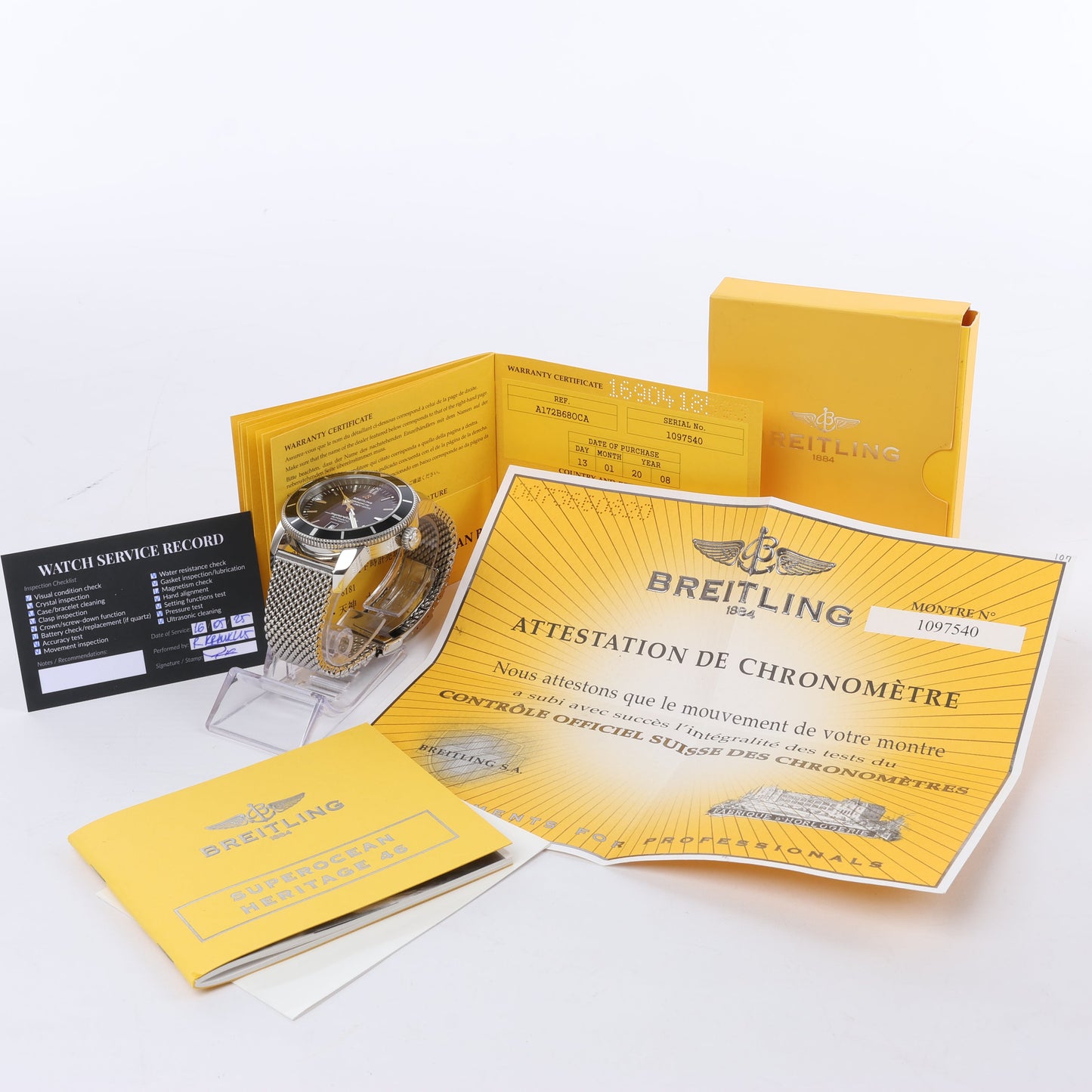 Breitling Superocean A172B680CA 1097540 SS AT Black Dial Watch
