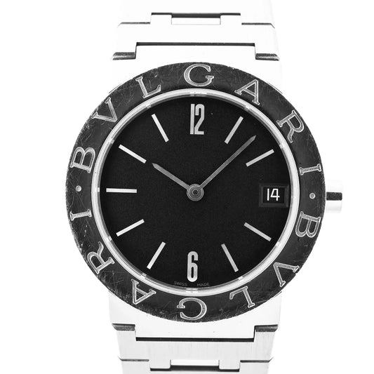 Bvlgari Bvlgari Bvlgari BB30SS D317440 SS QZ Uhr mit schwarzem Zifferblatt