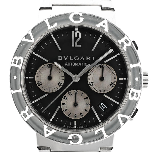 Bvlgari Bvlgari Bvlgari Chronograph BB38SSCH SS AT Watch with Black Dial