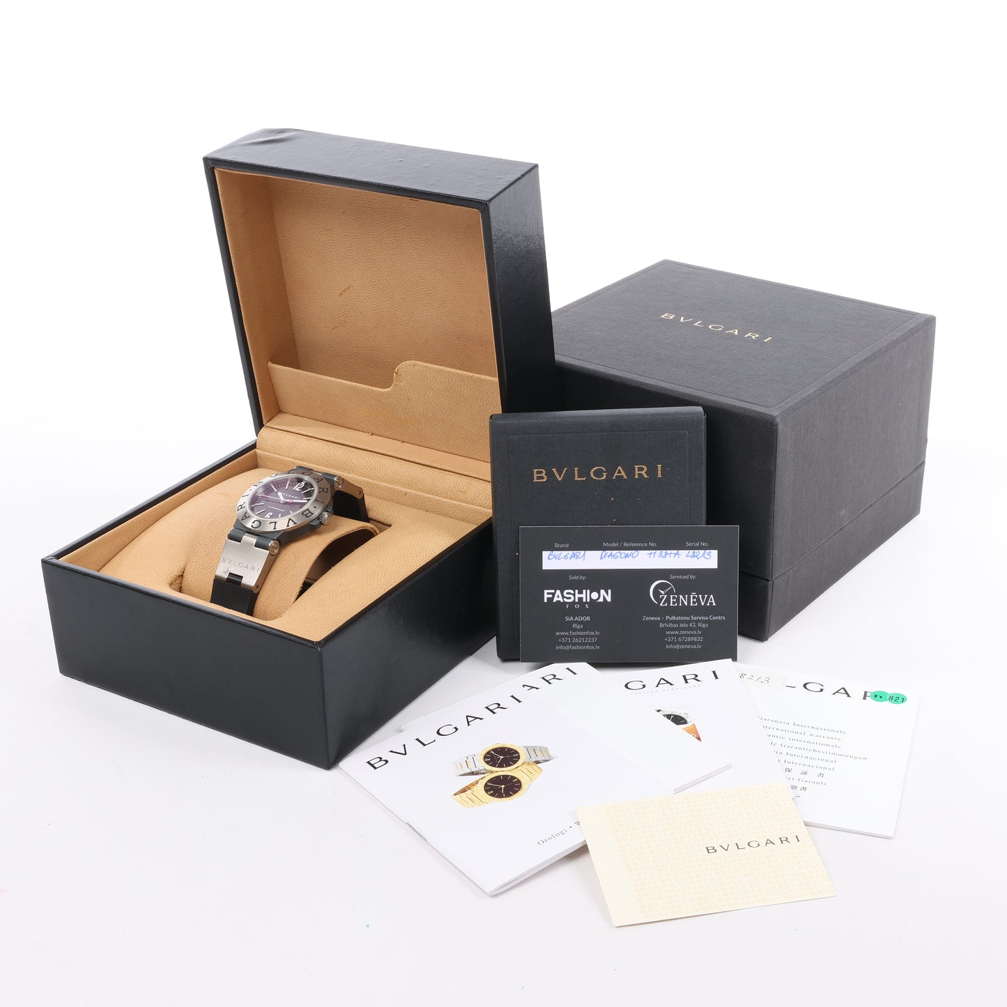 BVLGARI Diagono TI38TA L8213 Ti & rubber AT Brown-Face Watch
