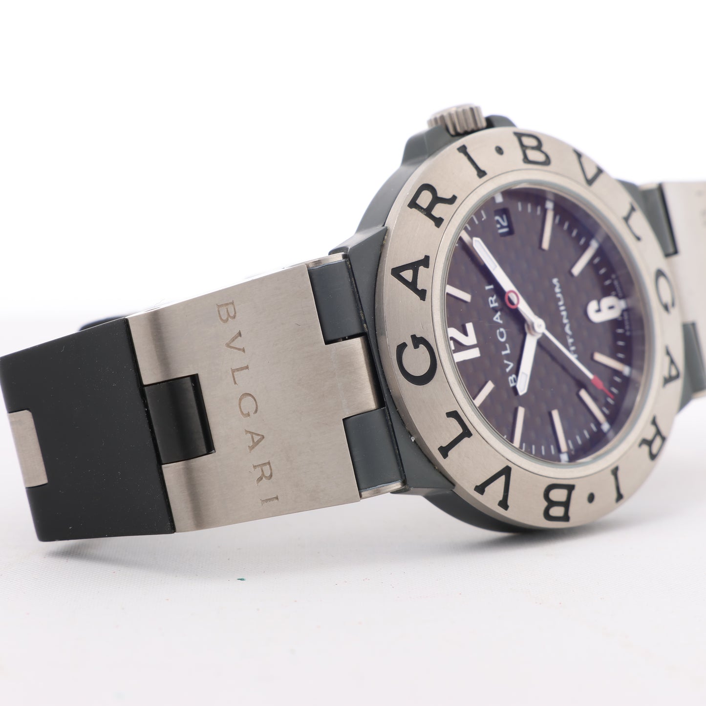 BVLGARI Diagono TI38TA L8213 Ti & rubber AT Brown-Face Watch