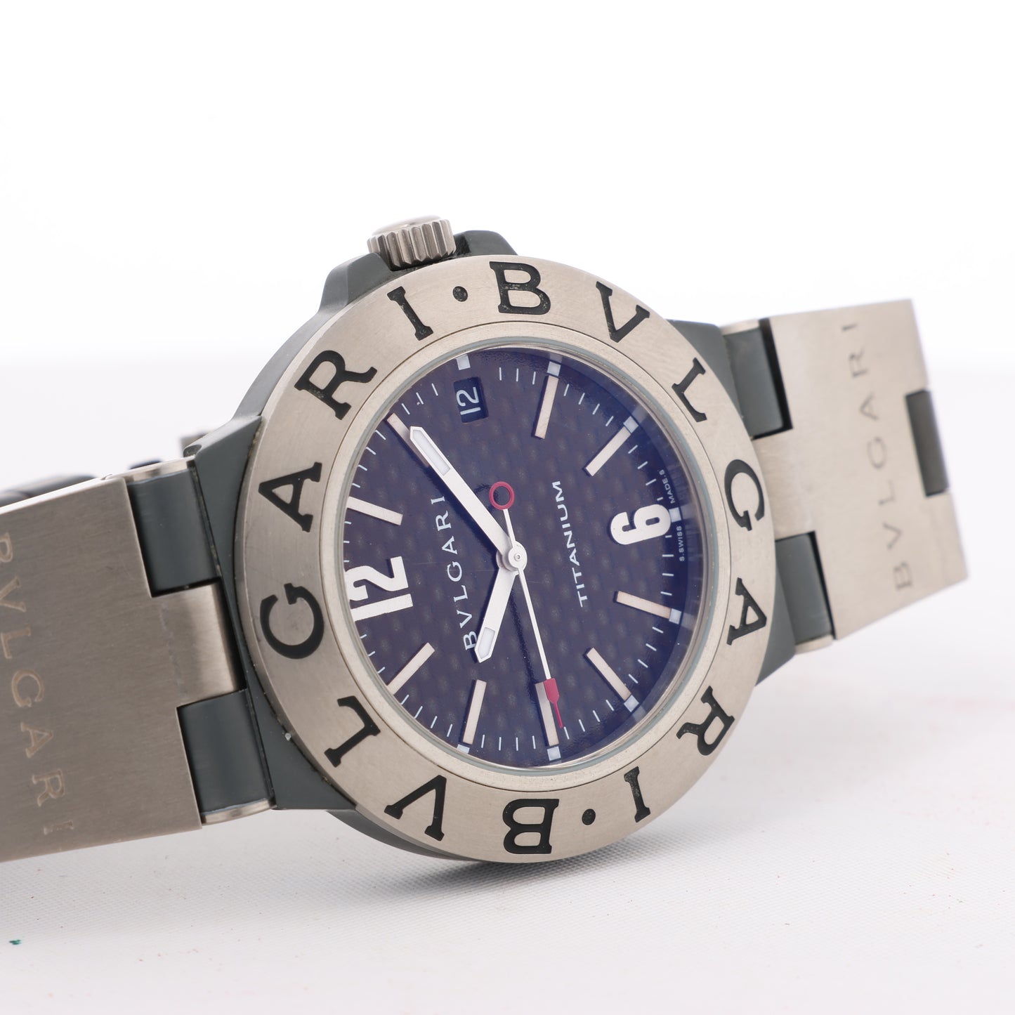 BVLGARI Diagono TI38TA L8213 Ti & rubber AT Brown-Face Watch