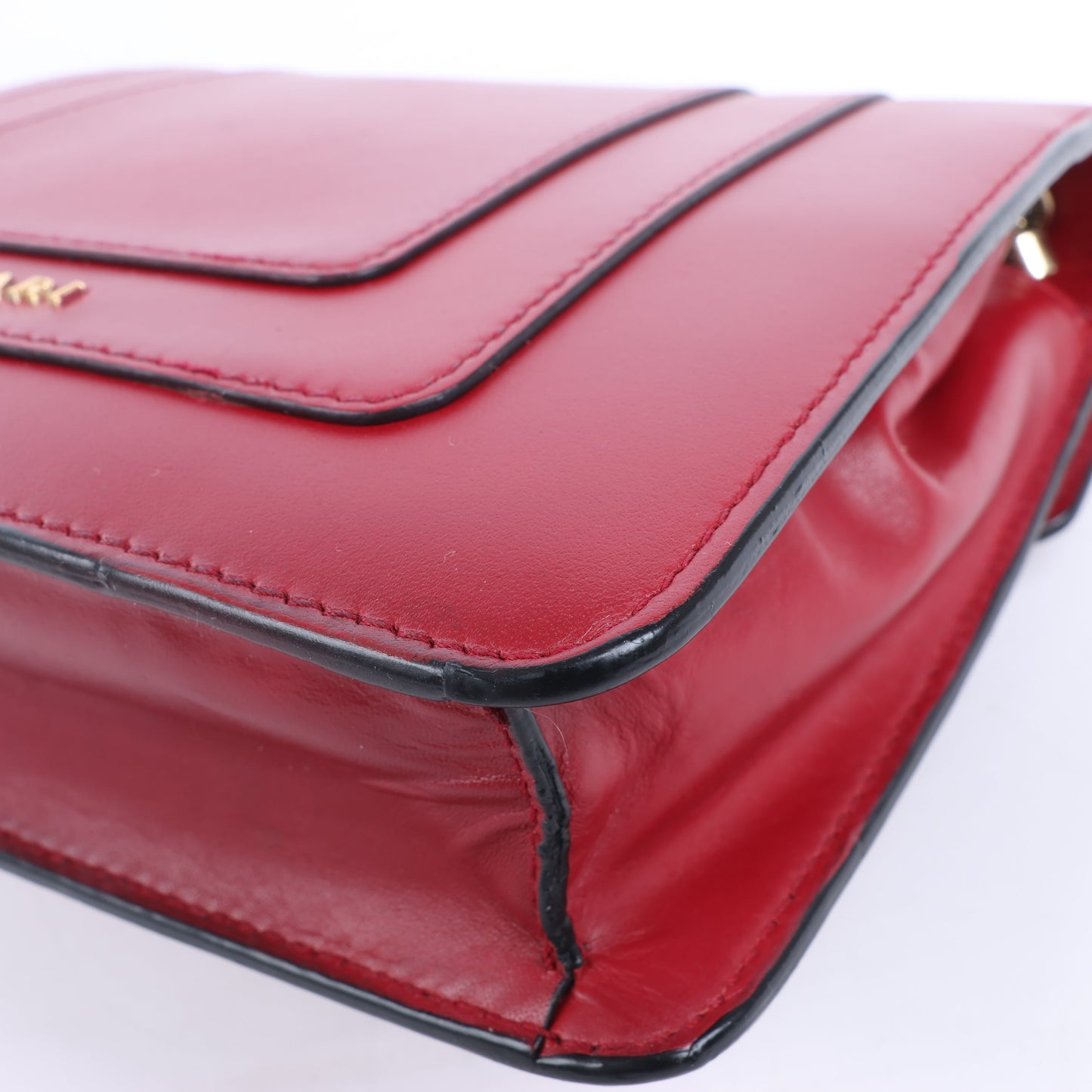 Sac à bandoulière BVLGARI Serpenti Forever en cuir rouge