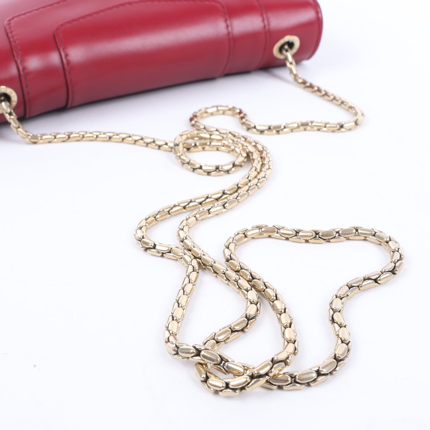Sac à bandoulière BVLGARI Serpenti Forever en cuir rouge