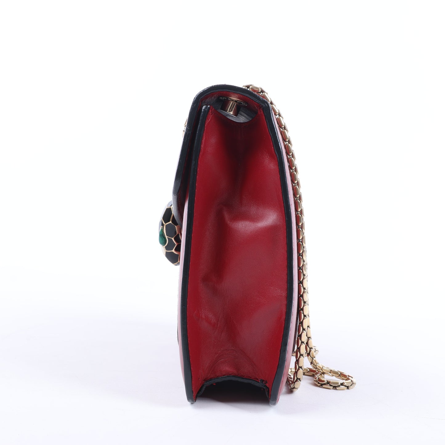 Sac à bandoulière BVLGARI Serpenti Forever en cuir rouge