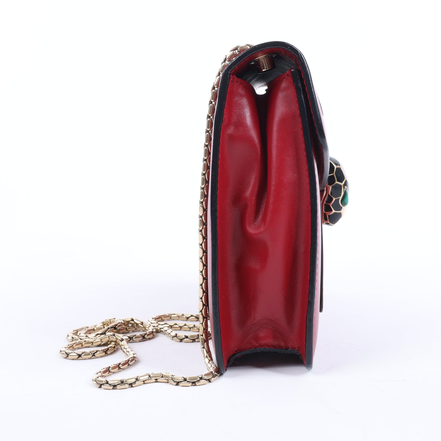 Sac à bandoulière BVLGARI Serpenti Forever en cuir rouge