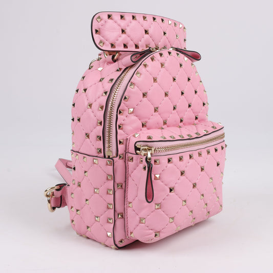 Valentino Garavani Rockstud Spike Leather 2Way Backpack in Pink