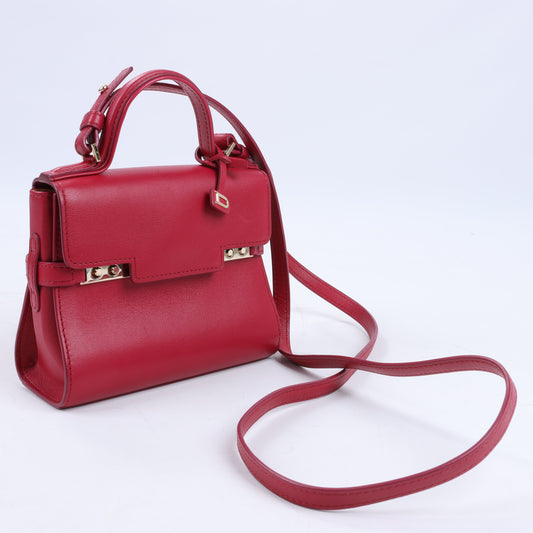 Delvaux Tempete Small Leather 2Way Handbag in Red