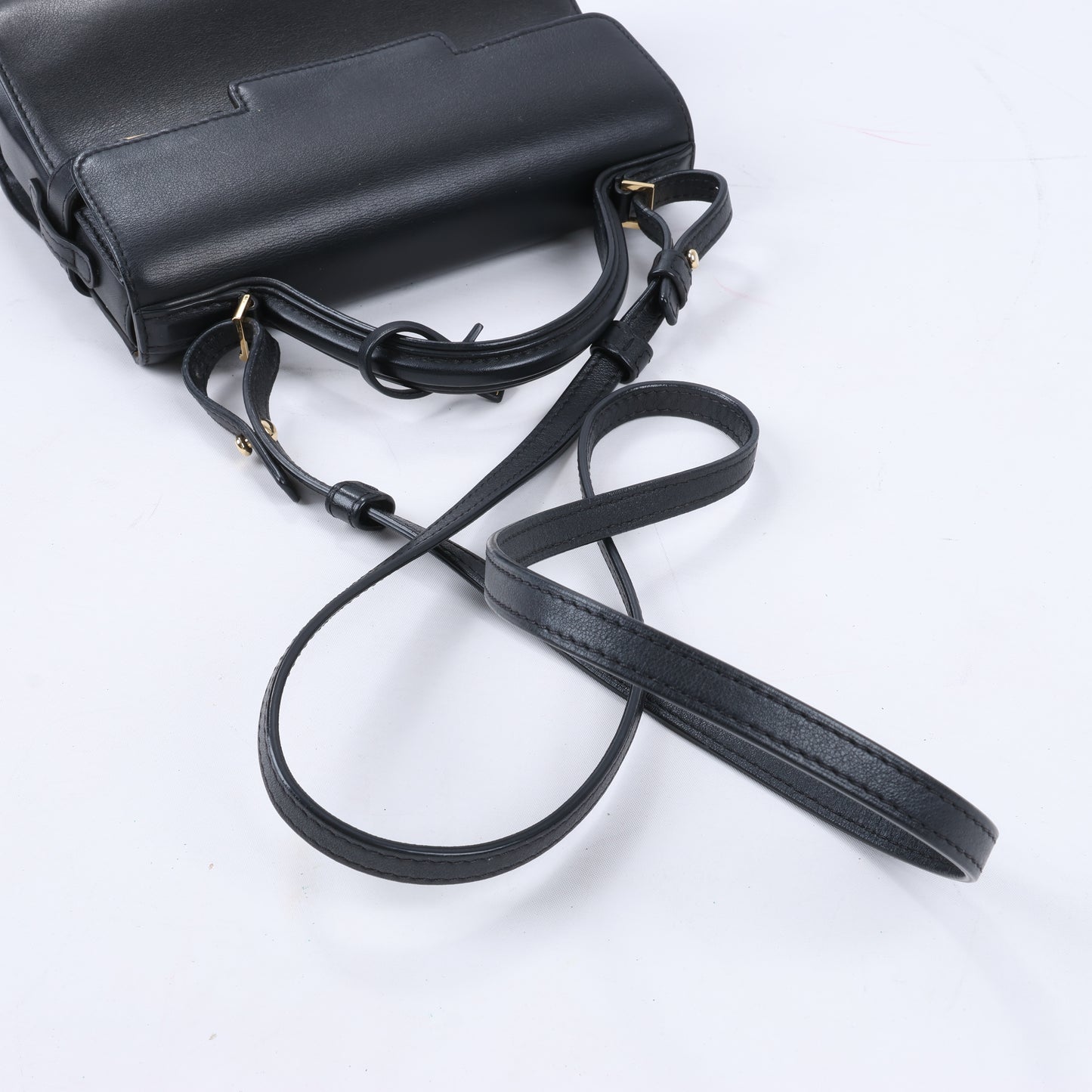 Delvaux Tempête PM Leather 2Way Handbag in Black