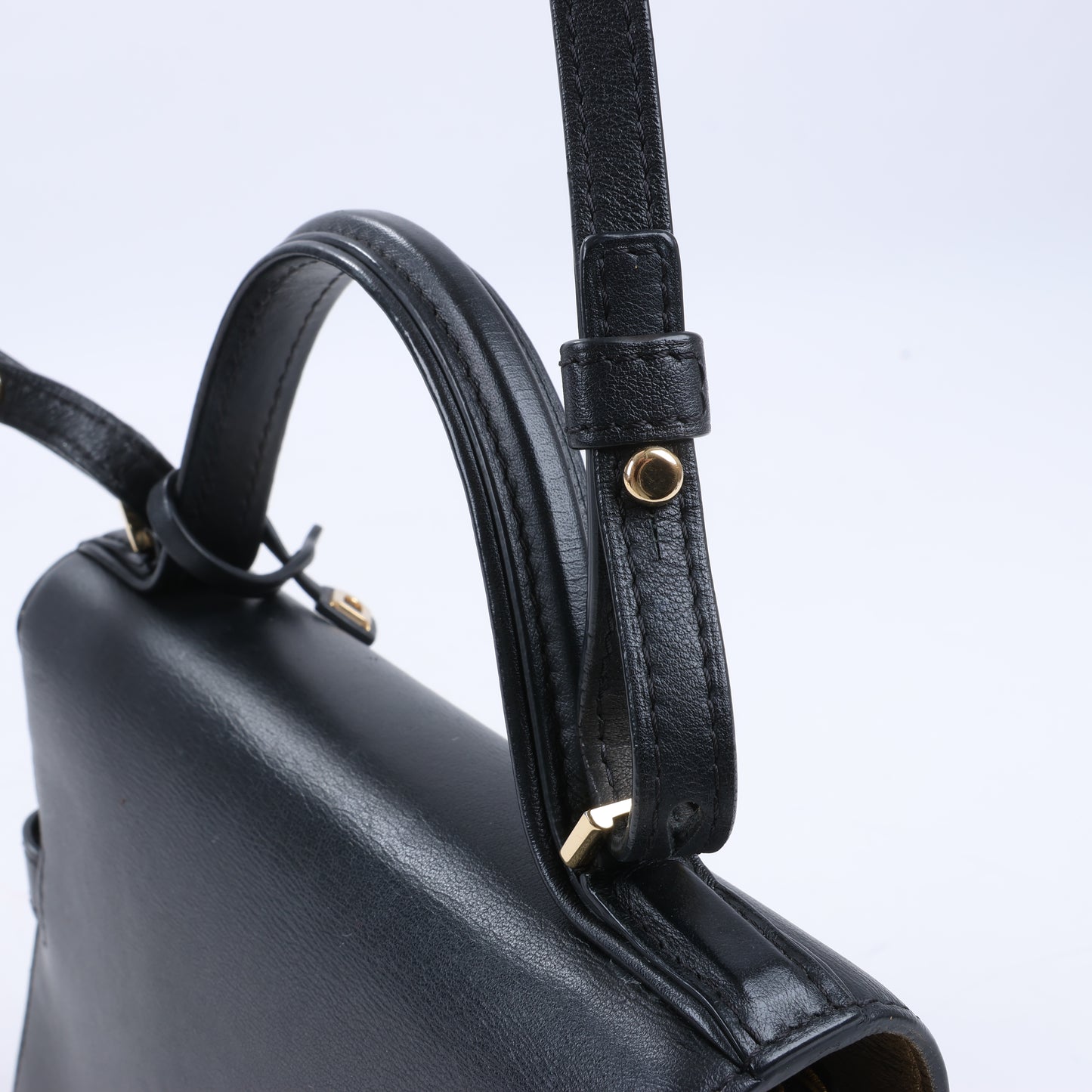 Delvaux Tempête PM Leather 2Way Handbag in Black
