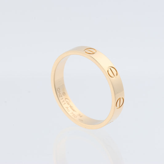 Bague Cartier Mini Love en or jaune 750 (YG), 3,4 g, taille 54 (UE)