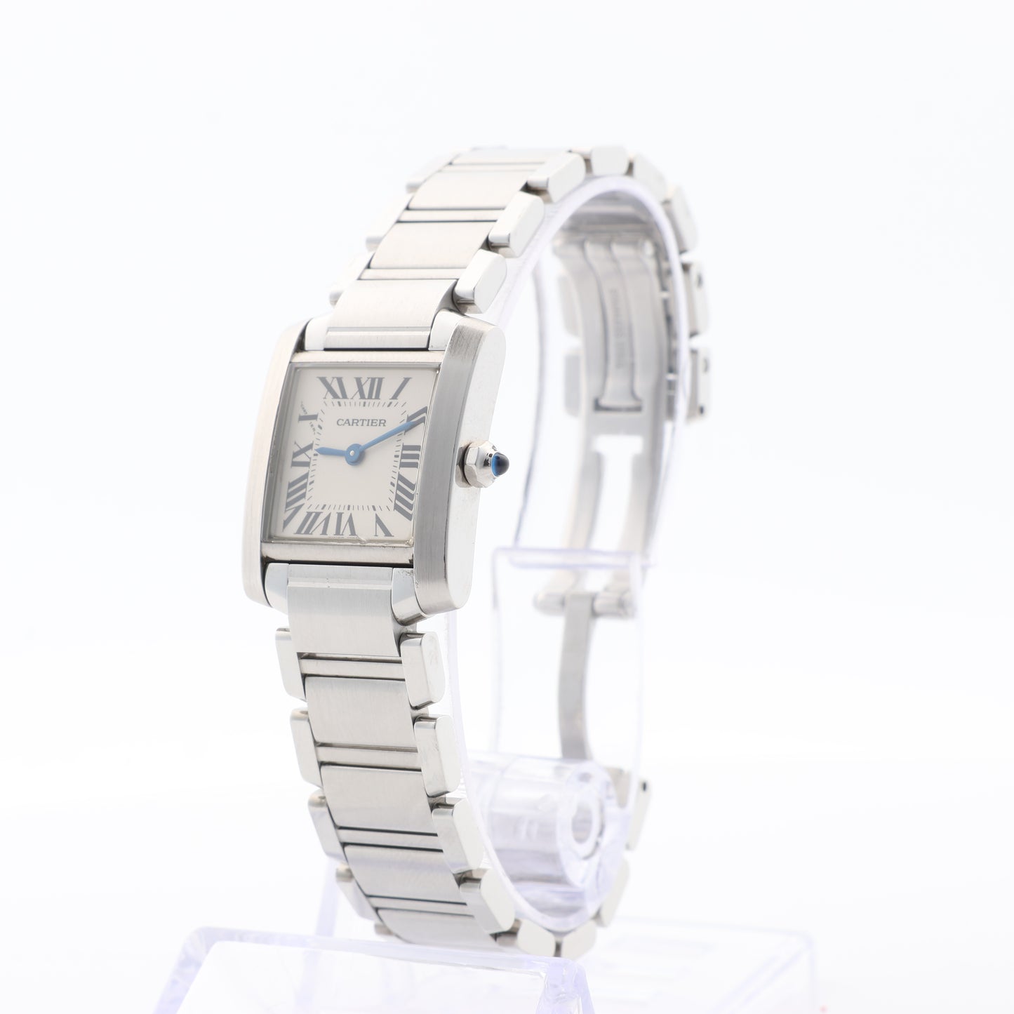 Cartier Tank Francaise W51008Q3 2384533804LX SS QZ Uhr mit elfenbeinfarbenem Zifferblatt