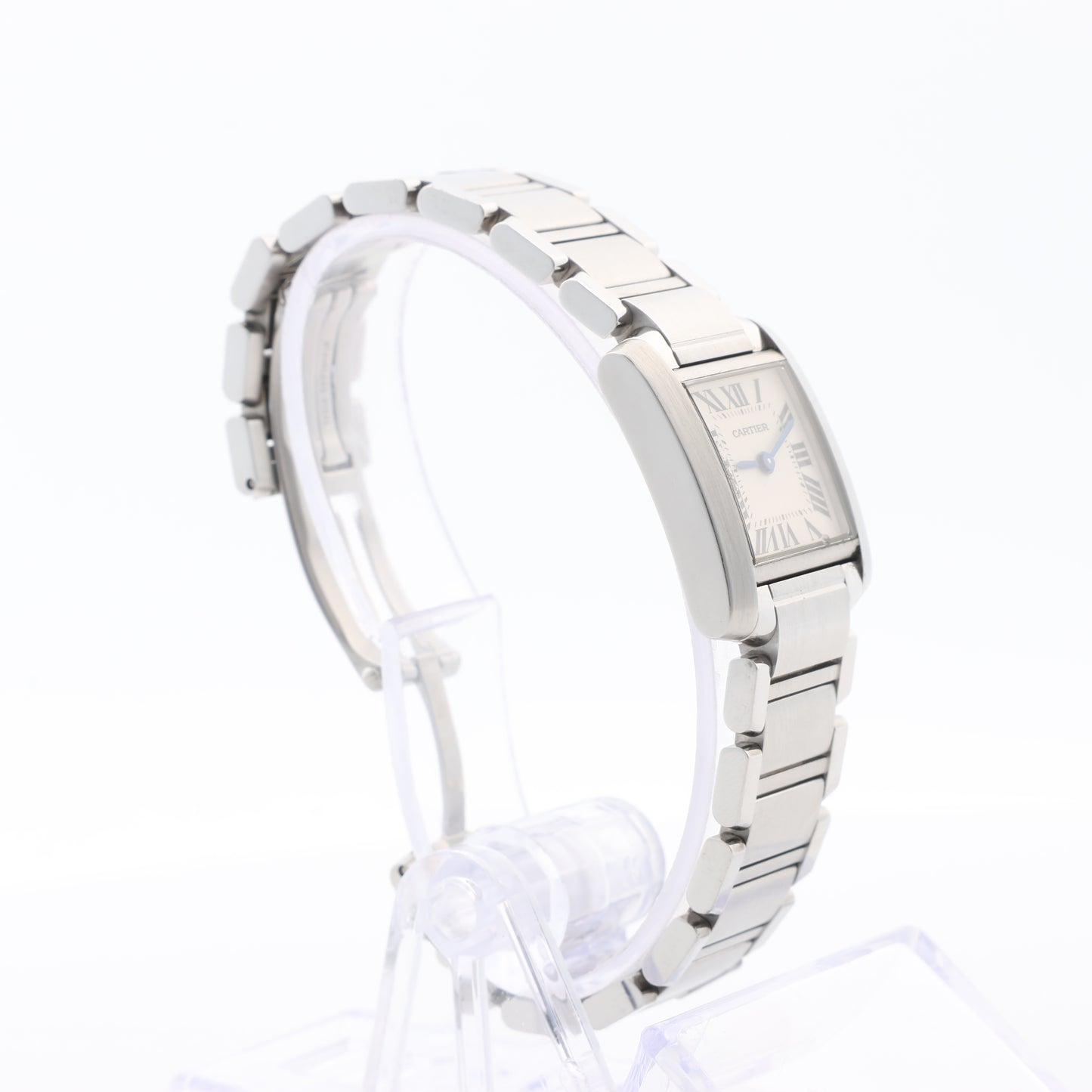 Cartier Tank Francaise W51008Q3 2384533804LX SS QZ Uhr mit elfenbeinfarbenem Zifferblatt