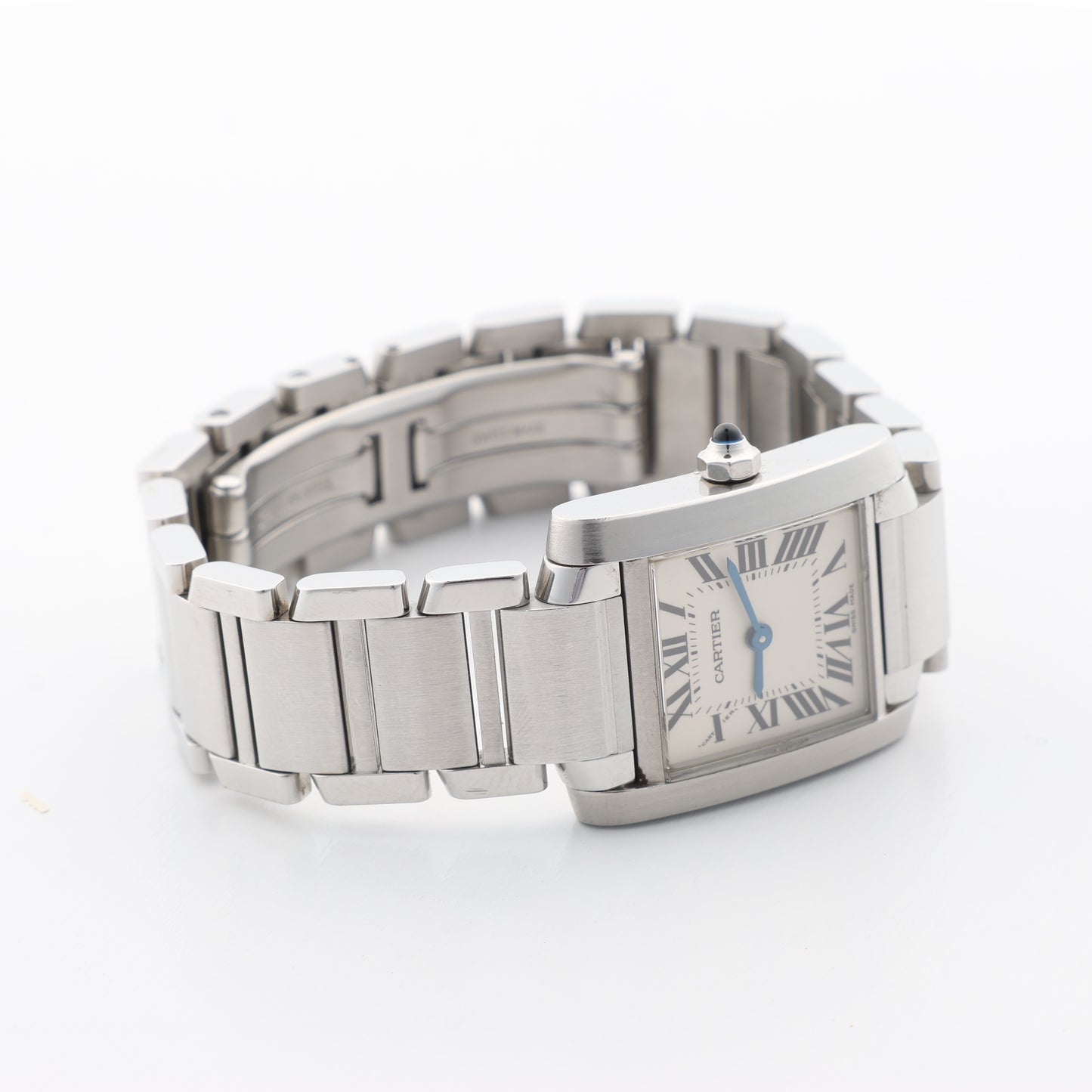 Cartier Tank Francaise W51008Q3 2384533804LX SS QZ Uhr mit elfenbeinfarbenem Zifferblatt