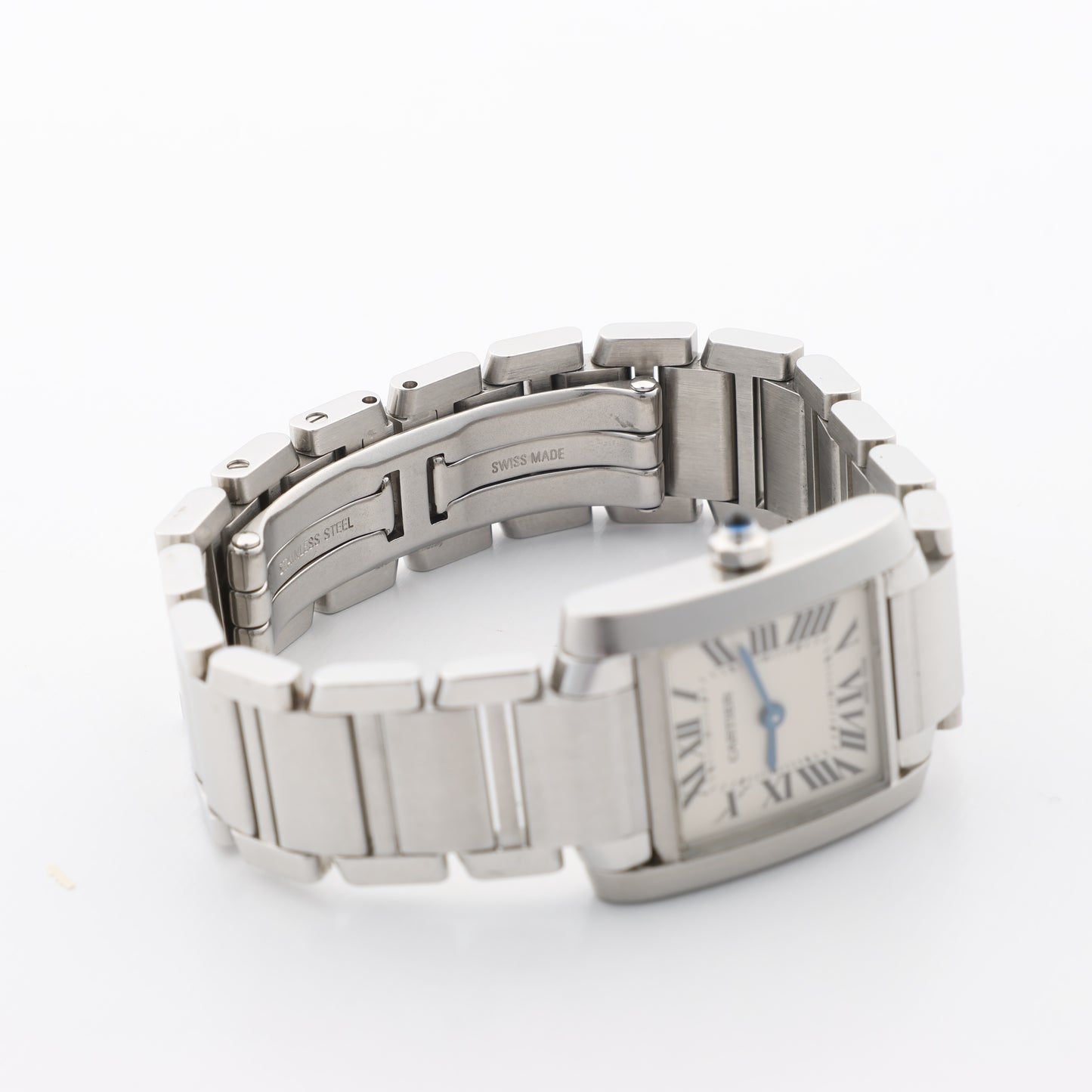 Cartier Tank Francaise W51008Q3 2384533804LX SS QZ Uhr mit elfenbeinfarbenem Zifferblatt
