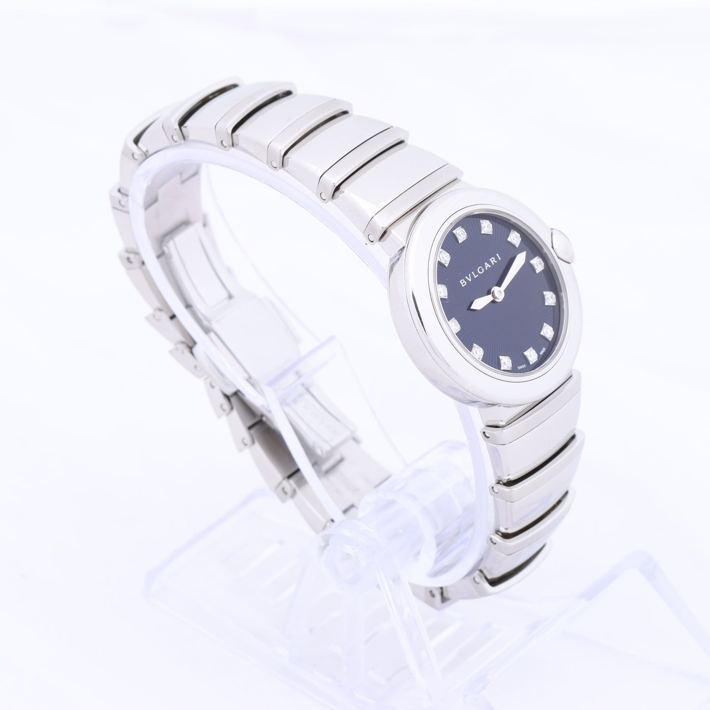 Bvlgari Lucea LU28S L4136 SS QZ Blue-Face Watch
