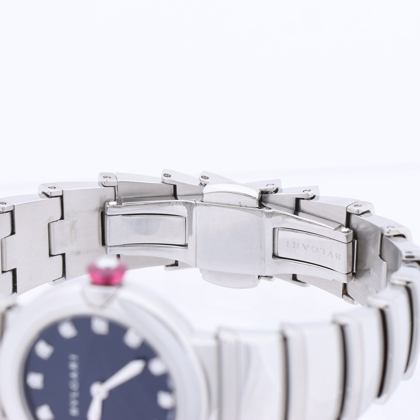 Bvlgari Lucea LU28S L4136 SS QZ Uhr mit blauem Zifferblatt