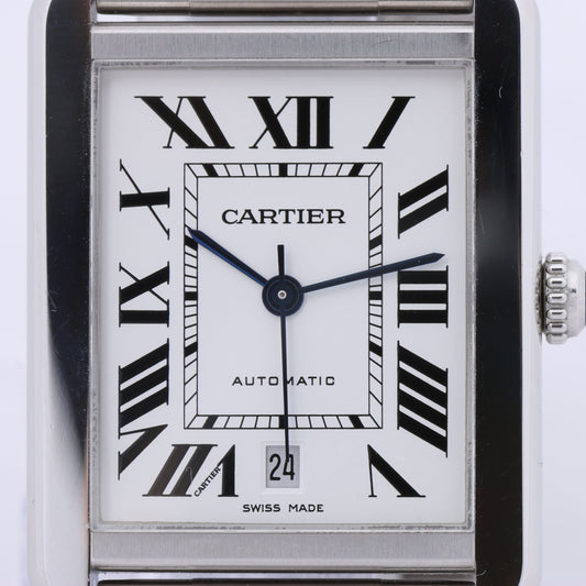 Montre Cartier Tank Solo W5200028 3515780917TX SS AT, cadran argenté