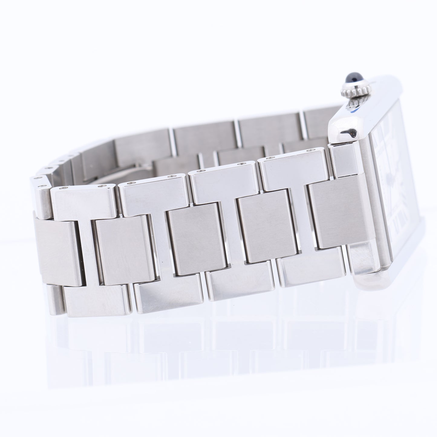 Cartier Tank Solo W5200028 3515780917TX SS AT Uhr mit silbernem Zifferblatt