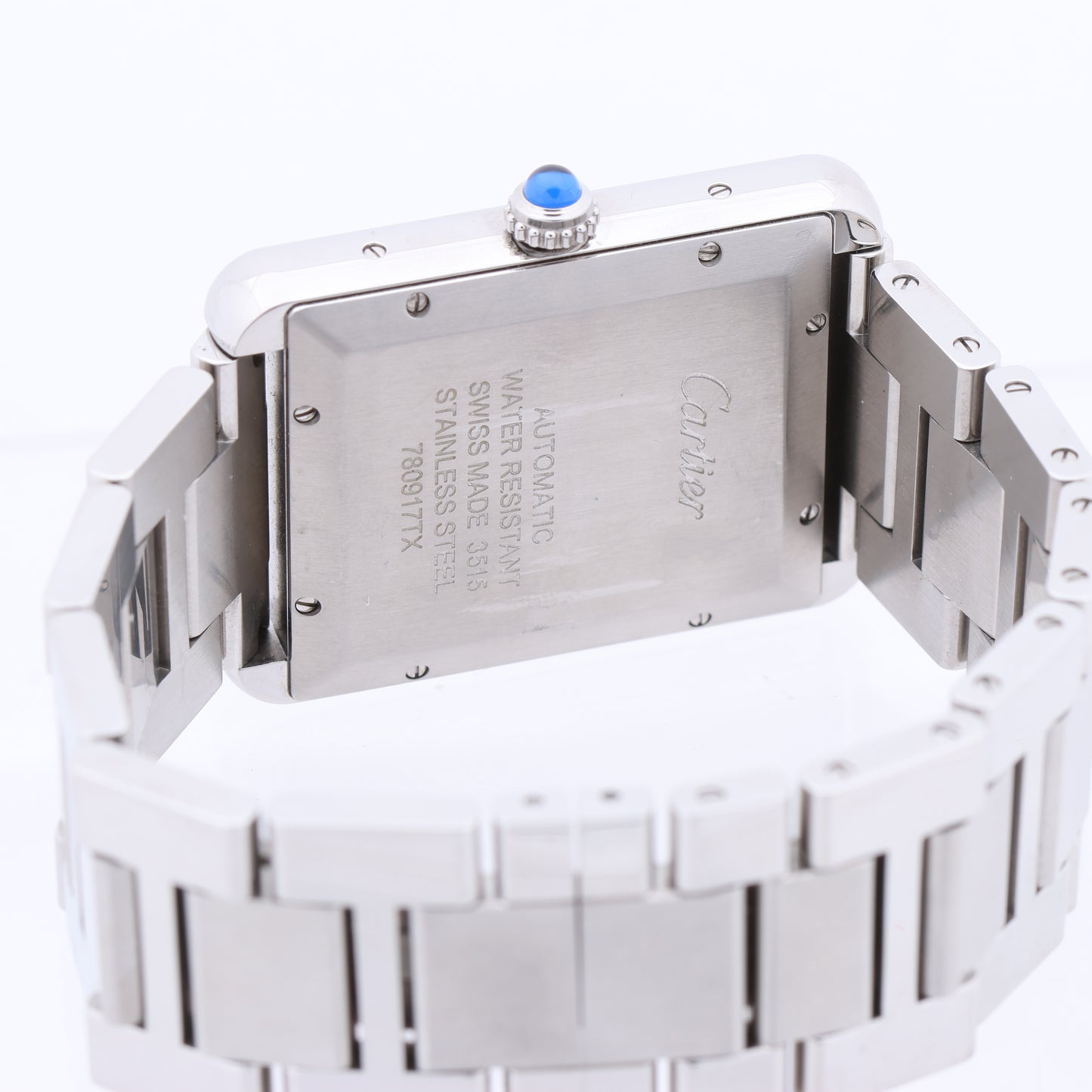 Cartier Tank Solo W5200028 3515780917TX SS AT Uhr mit silbernem Zifferblatt