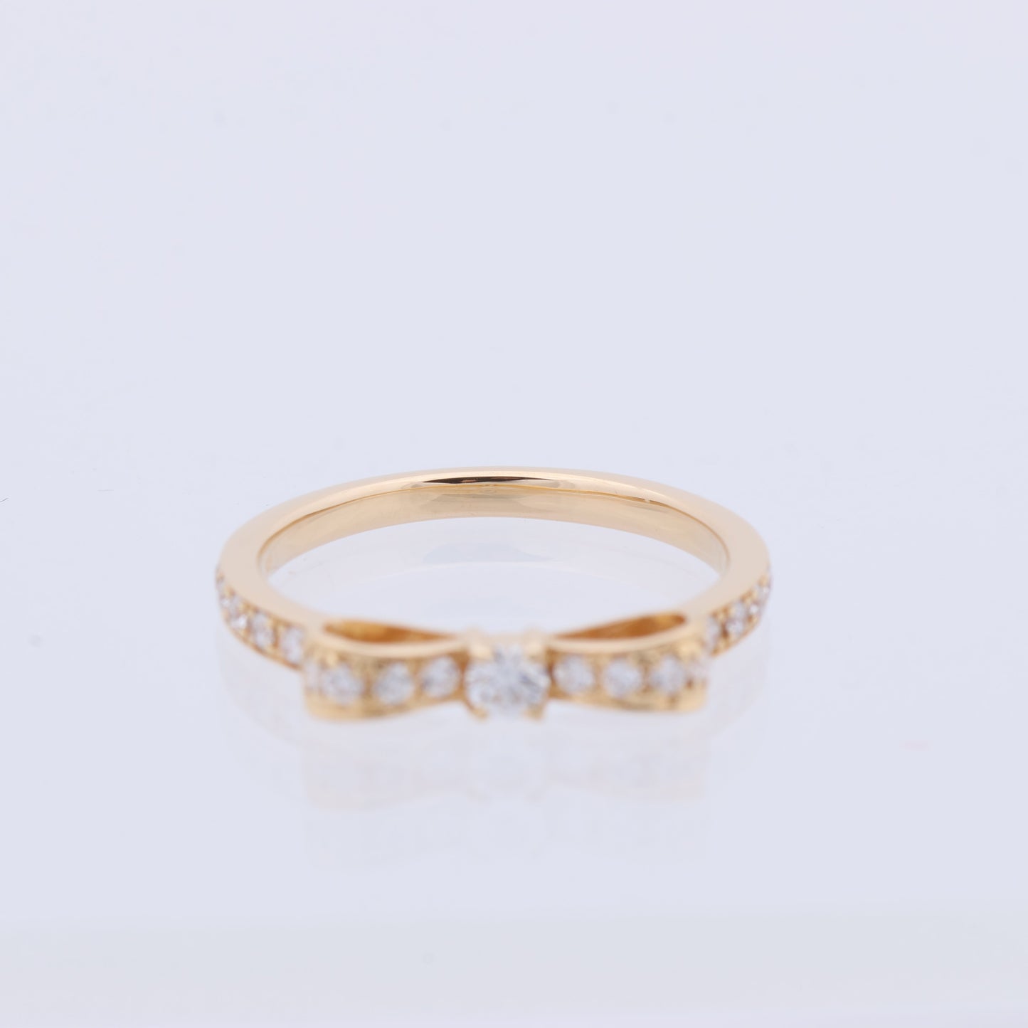 AVALONE Bow Diamond Ring K18(YG) 2.2g 0.25 ct
