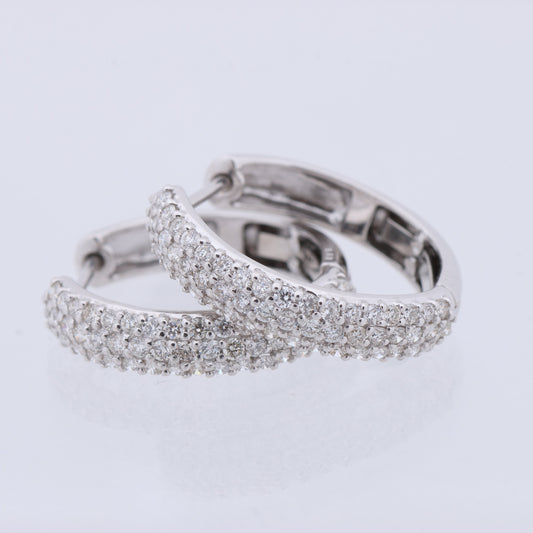 Non Signe / Unsigned Diamond Earrings K18WG 4.4g 1.0 ct