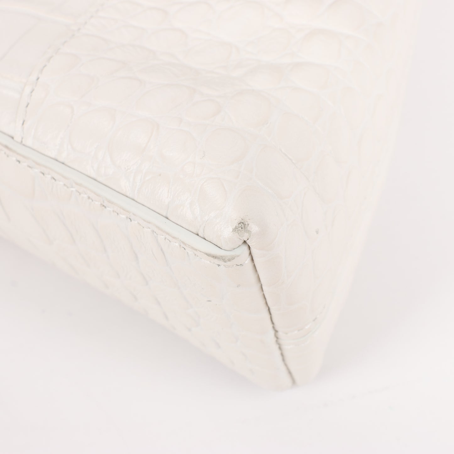 Balenciaga Hourglass Mock Croc Shoulder bag in White 671355