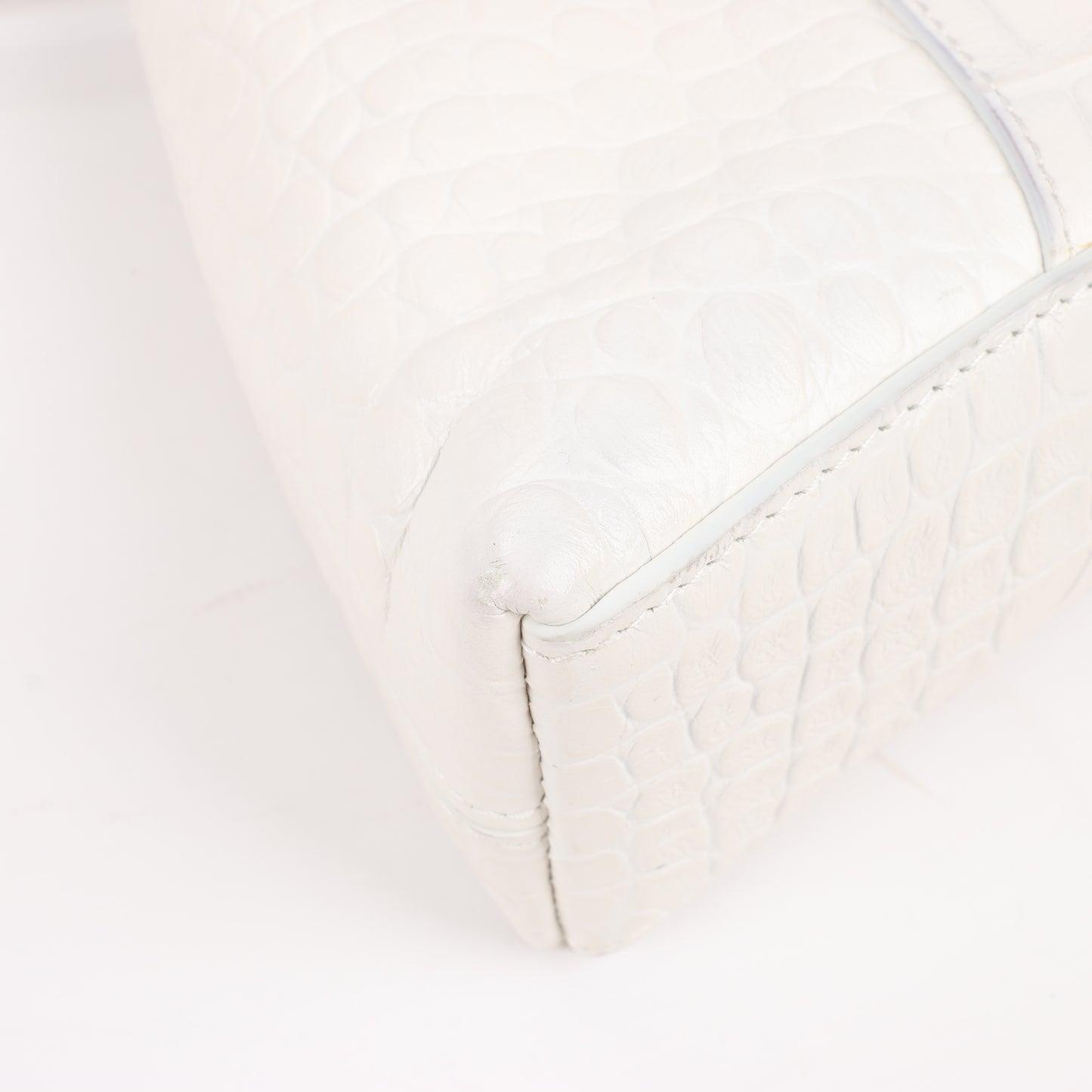 Balenciaga Hourglass Mock Croc Shoulder bag in White 671355