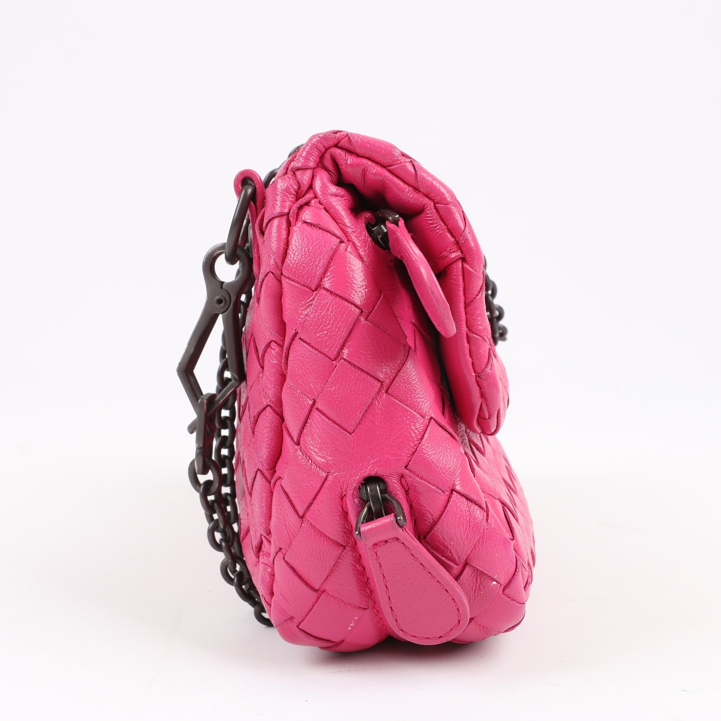 Sac à bandoulière BOTTEGA VENETA en cuir Intrecciato rose vif