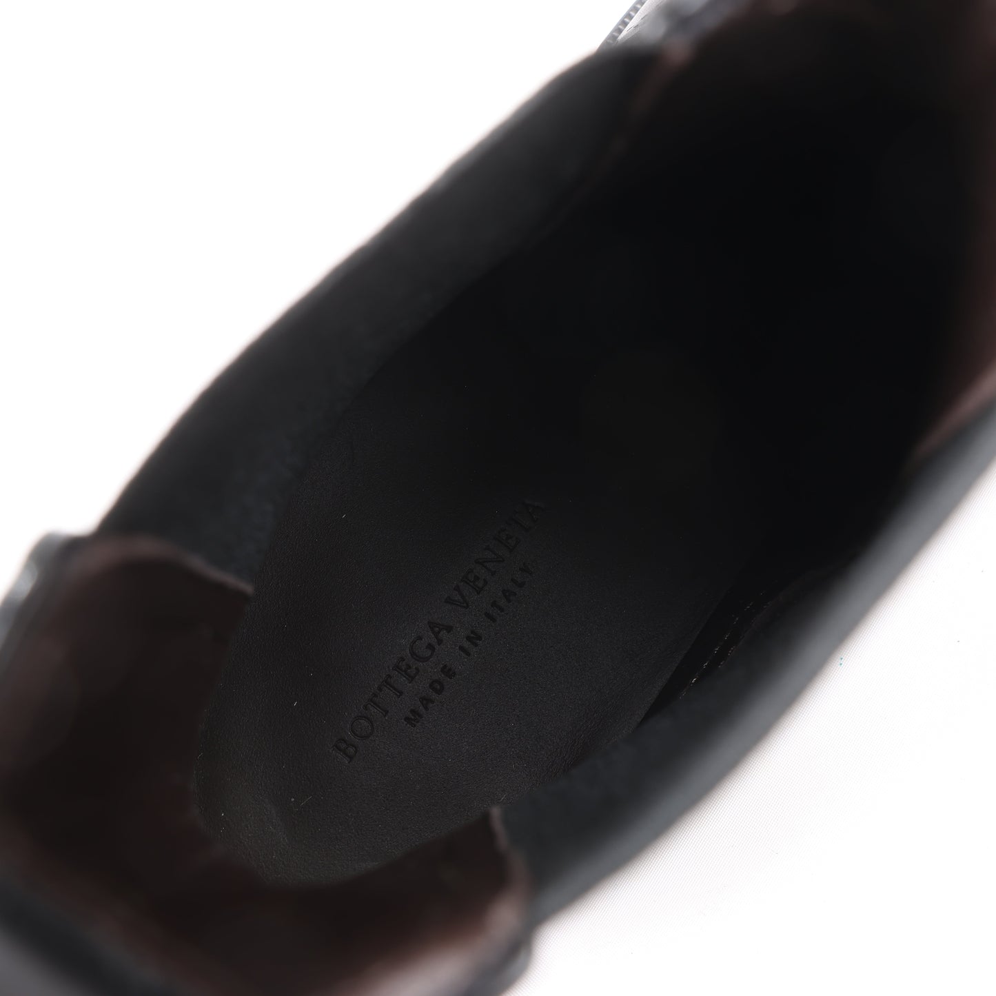 Bottines Bottega Veneta en cuir et tissu avec empiècements latéraux noirs, taille 39