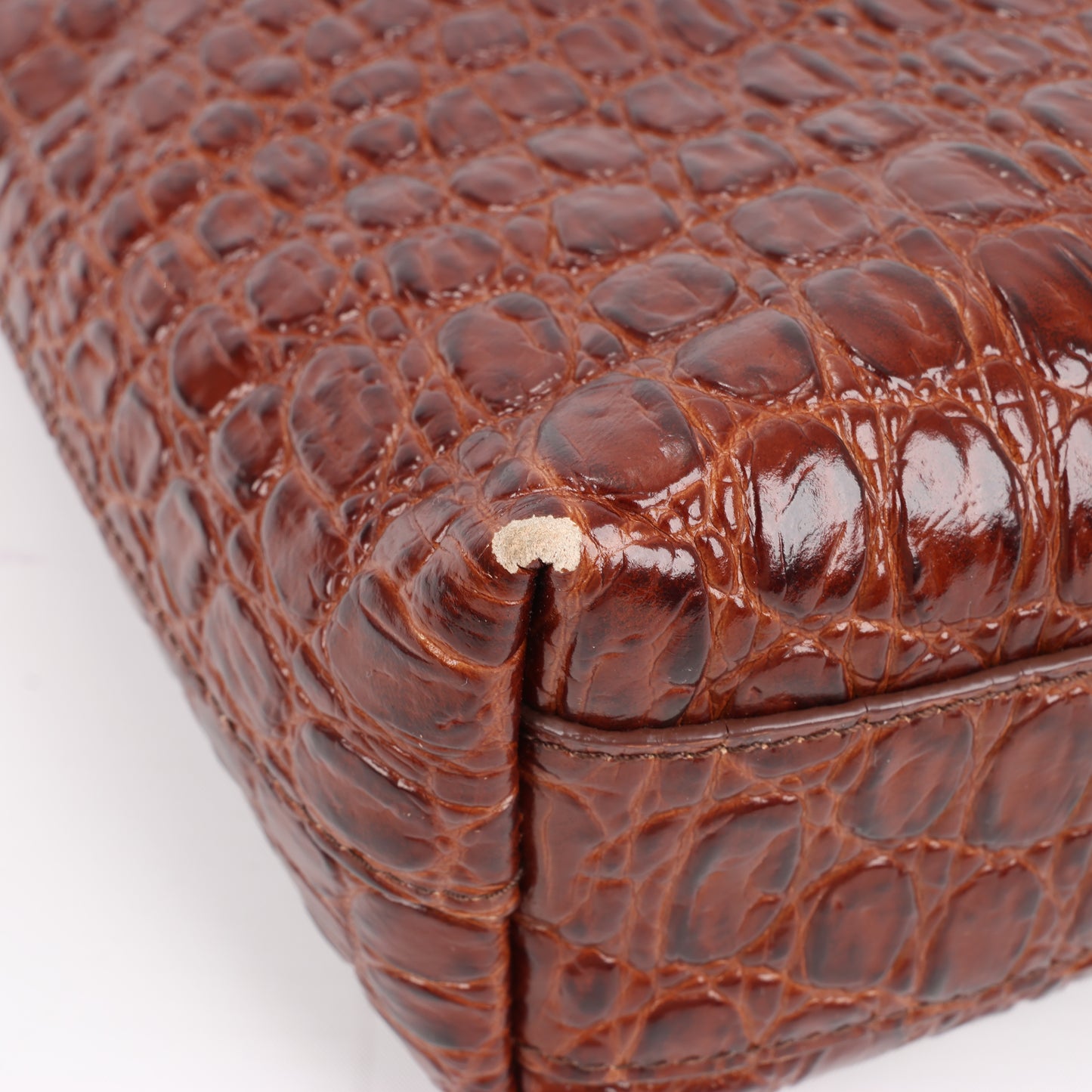 Saint Laurent Paris Toy Shopping Mock Croc 2Way Handbag in Brown 600307