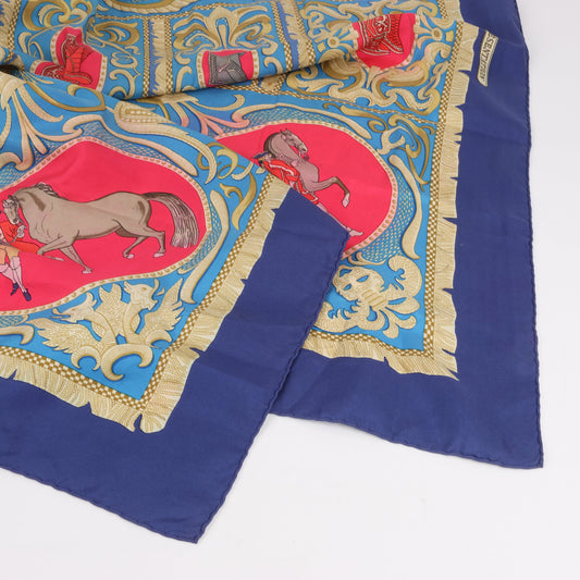 Hermès Carré 90 "LA PRESENTATION" Silk handkerchief in Navy Blue