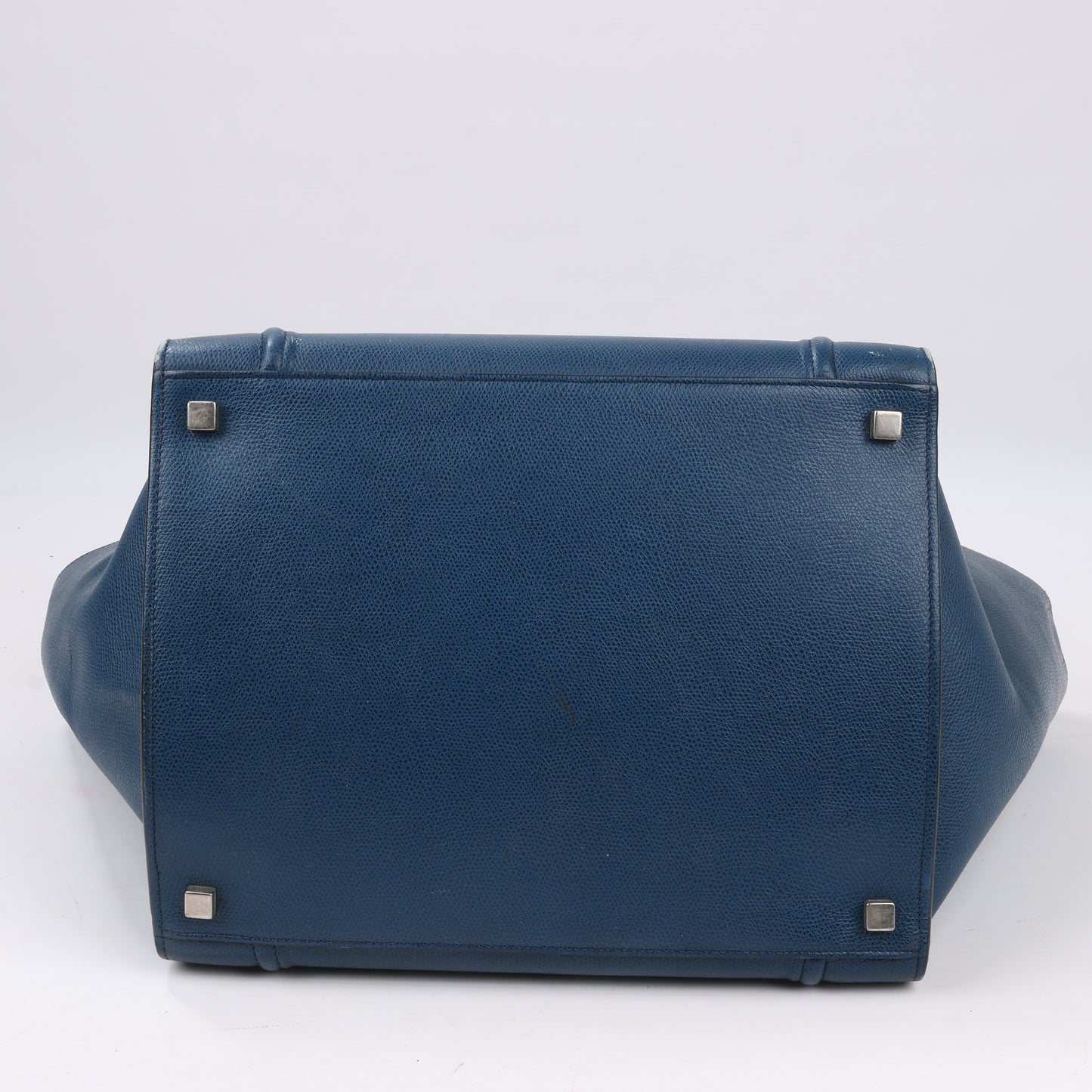 CELINE Luggage Phantom Medium Grained Leather Handbag in Navy Blue