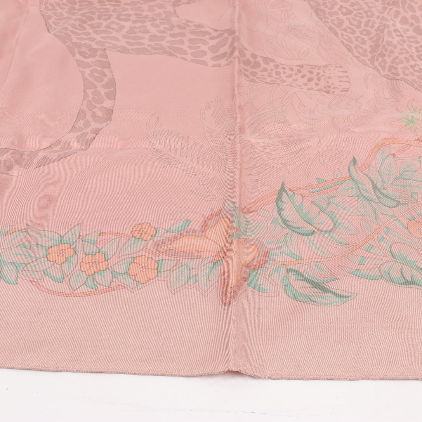 Hermès Carré 90 "JUNGLE LOVE" 100% Silk Scarf in Pink