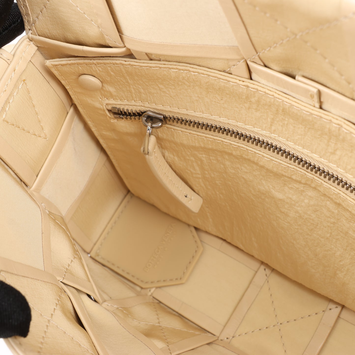 Bottega Veneta Maxi Intrecciato Cassette Leather Shoulder Bag in Beige