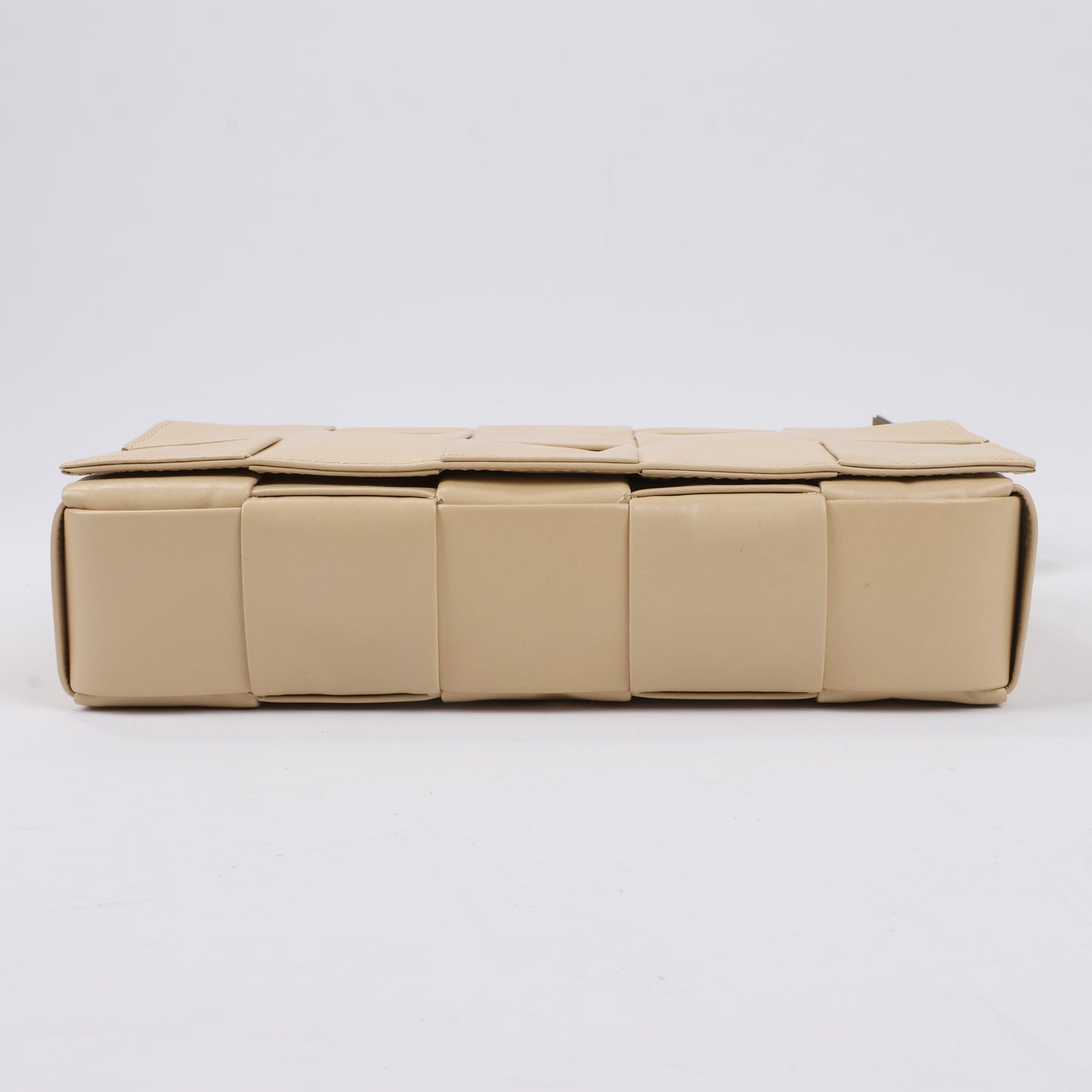 Bottega Veneta Maxi Intrecciato Cassette Leather Shoulder Bag in Beige