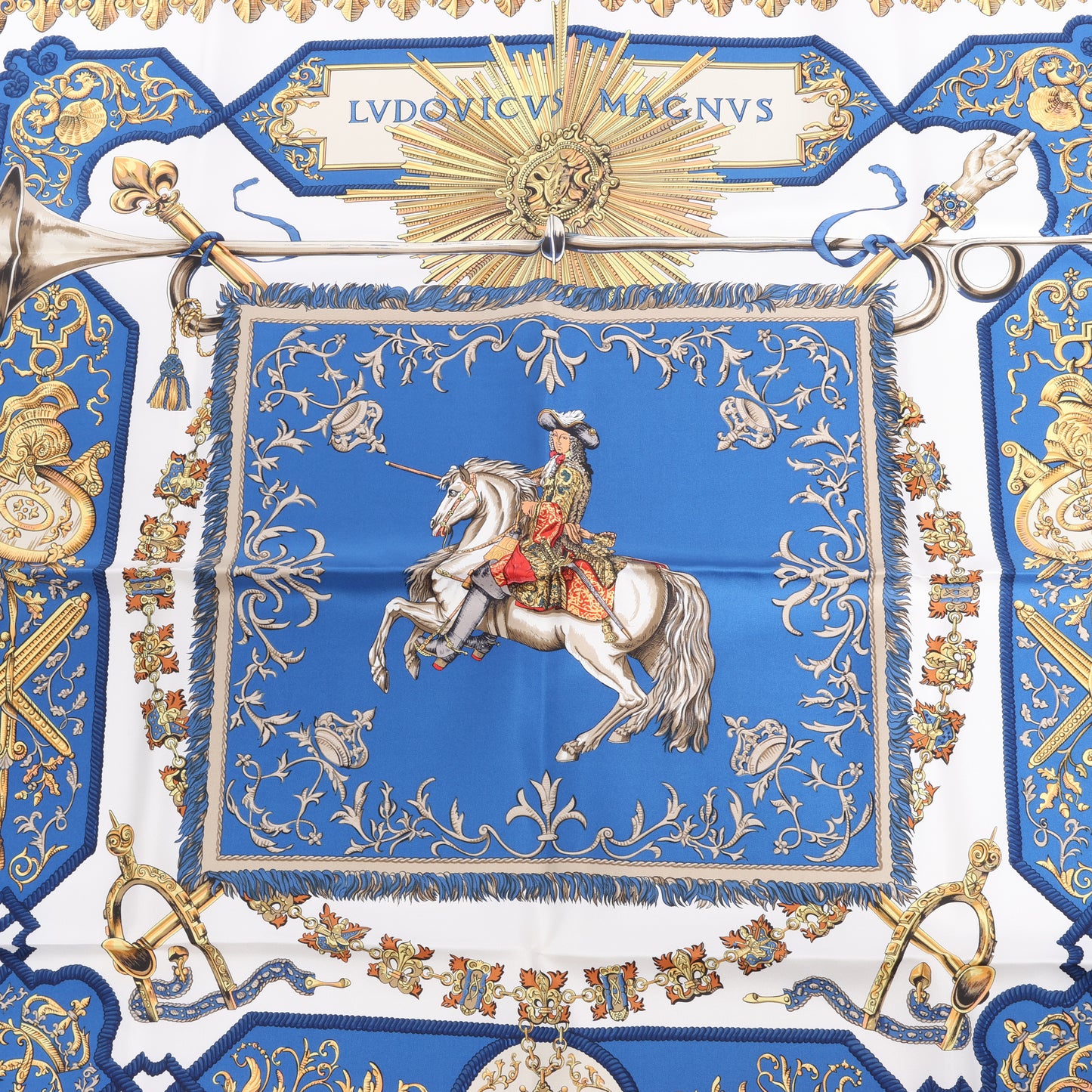 Hermès Carré 90 "LVDOVICVS MAGNVS" Silk Scarf