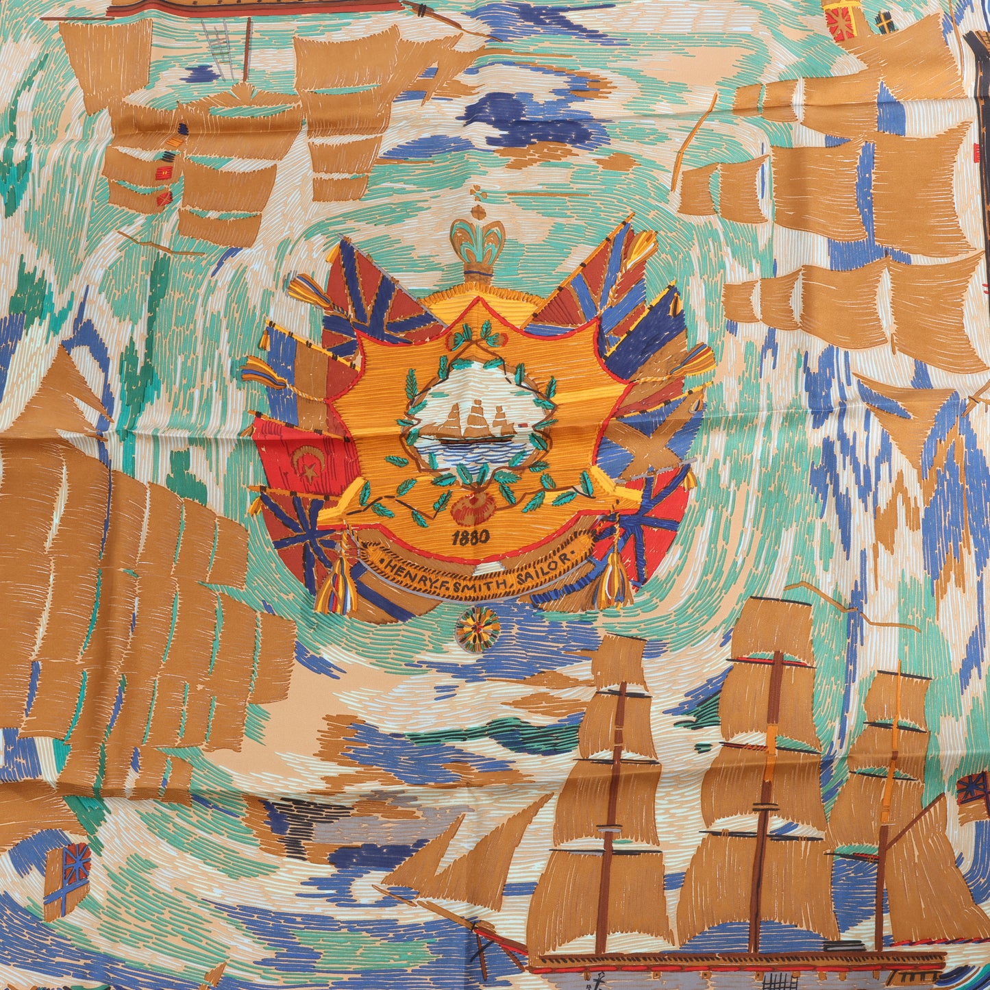 Hermès Carré 90 "HENRY F SMITH SAILOR " Silk Scarf