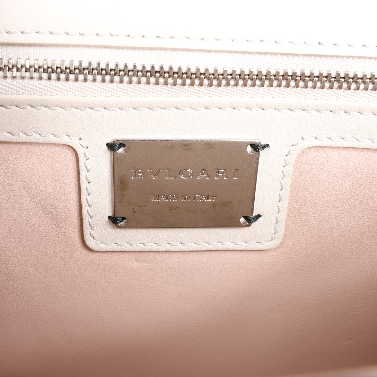 BVLGARI Serpenti Leather Chain Shoulder Bag in White