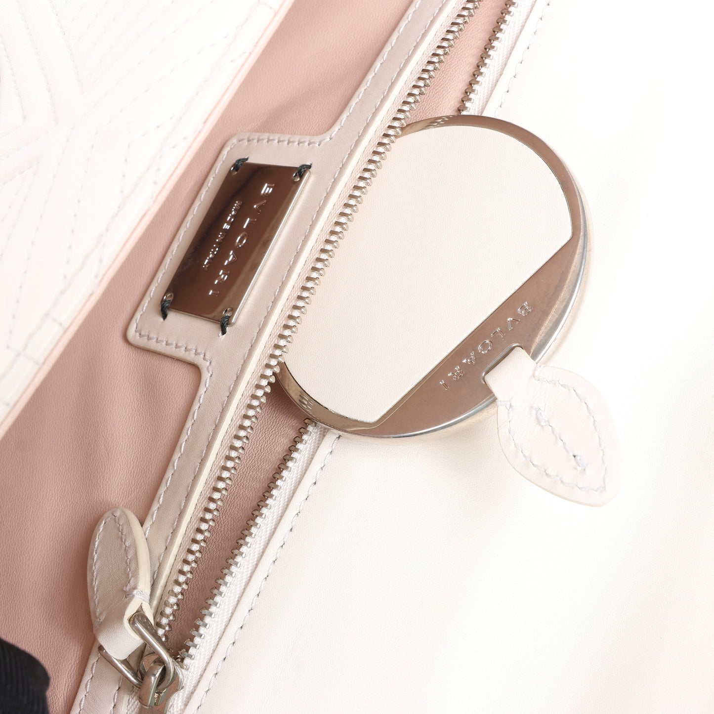 BVLGARI Serpenti Leather Chain Shoulder Bag in White